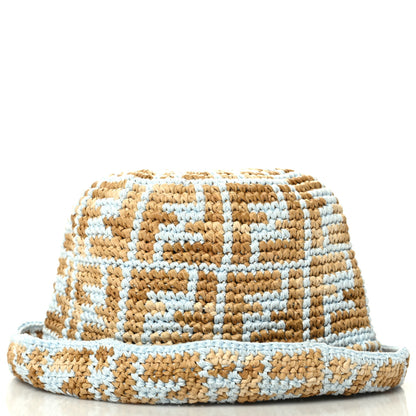 Fendi Cotton Rayon FF Woven Bucket Hat M/L Light Blue 4 of 7