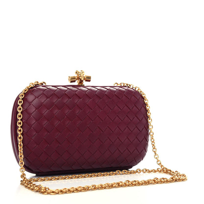 Bottega Veneta Nappa Intrecciato Chain Knot Clutch Bordeaux 3 of 9
