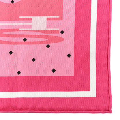 Hermes Silk Caleche Elastique Scarf 90 Rose Vif Marron 3 of 4