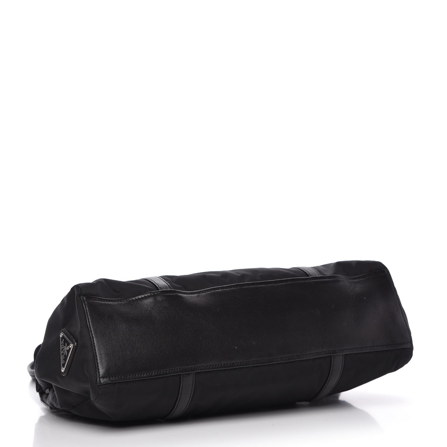 Prada Tessuto Nylon Nappa Foldover Pushlock Satchel Black 4 of 10