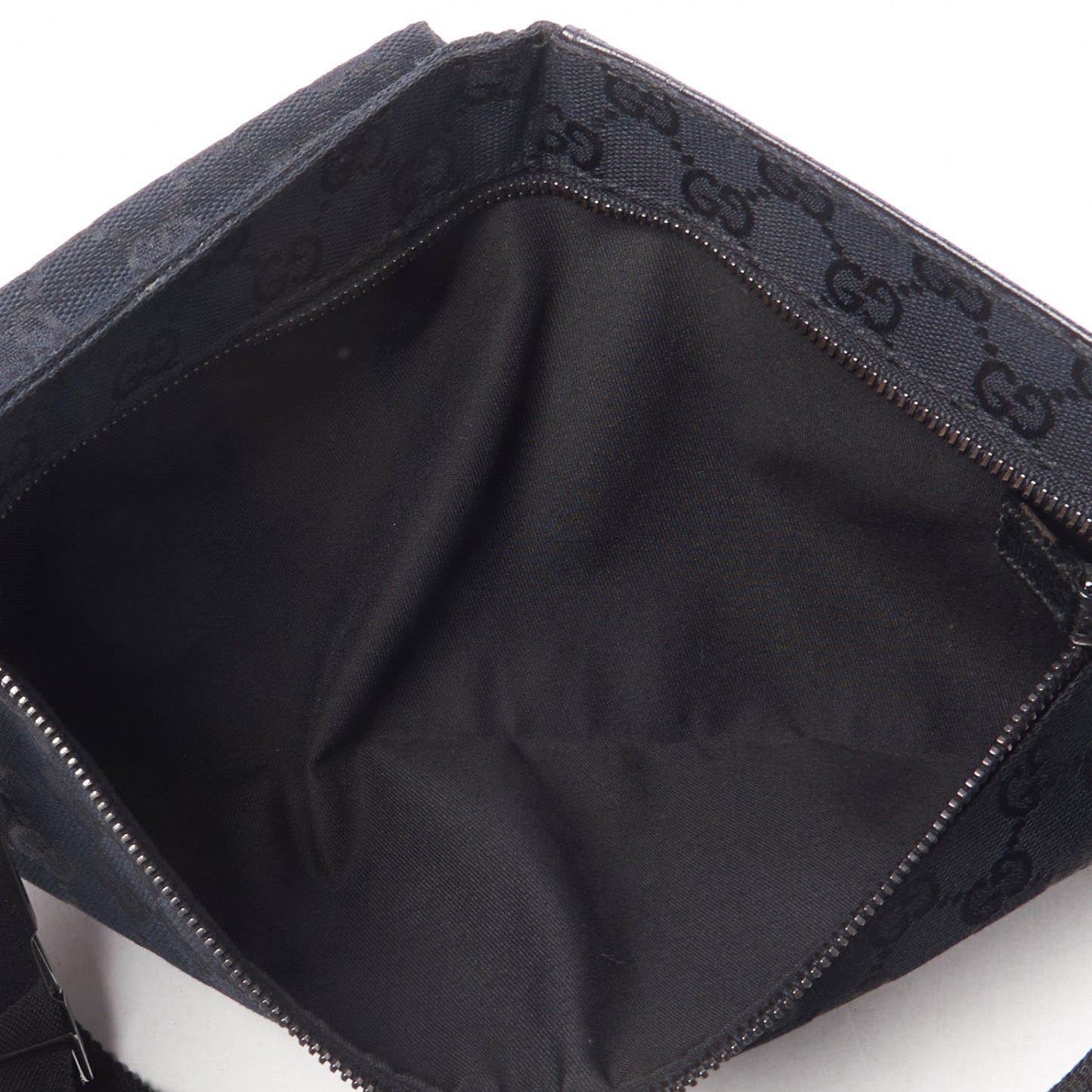 GG Monogram Double Pocket Belt Bag Black