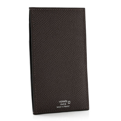 Hermes Epsom Matte Alligator Swift Les Petits Chevaux Card Holder Chocolate Beton Indigo Etoupe 2 of 7