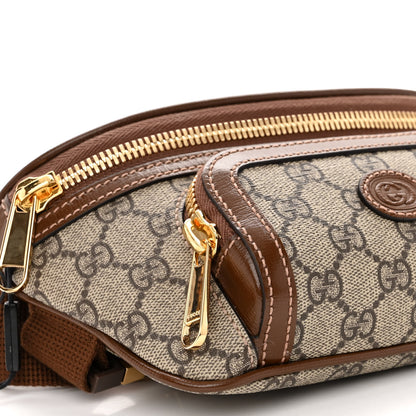 Gucci GG Supreme Monogram Textured Calfskin Retro Interlocking G Belt Bag Beige Ebony Brown Sugar 8 of 10