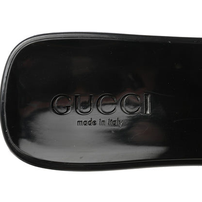 Gucci Rubber Gucci Logo Womens Platform 20/60mm Slide Sandals 37 Black 7 of 9