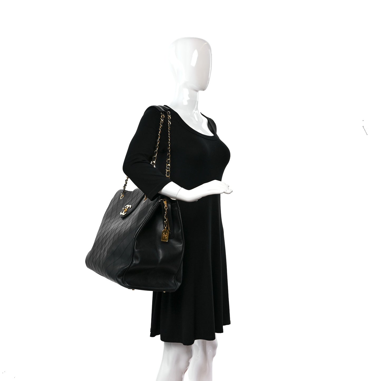 Calfskin Stitched XL Weekender Black