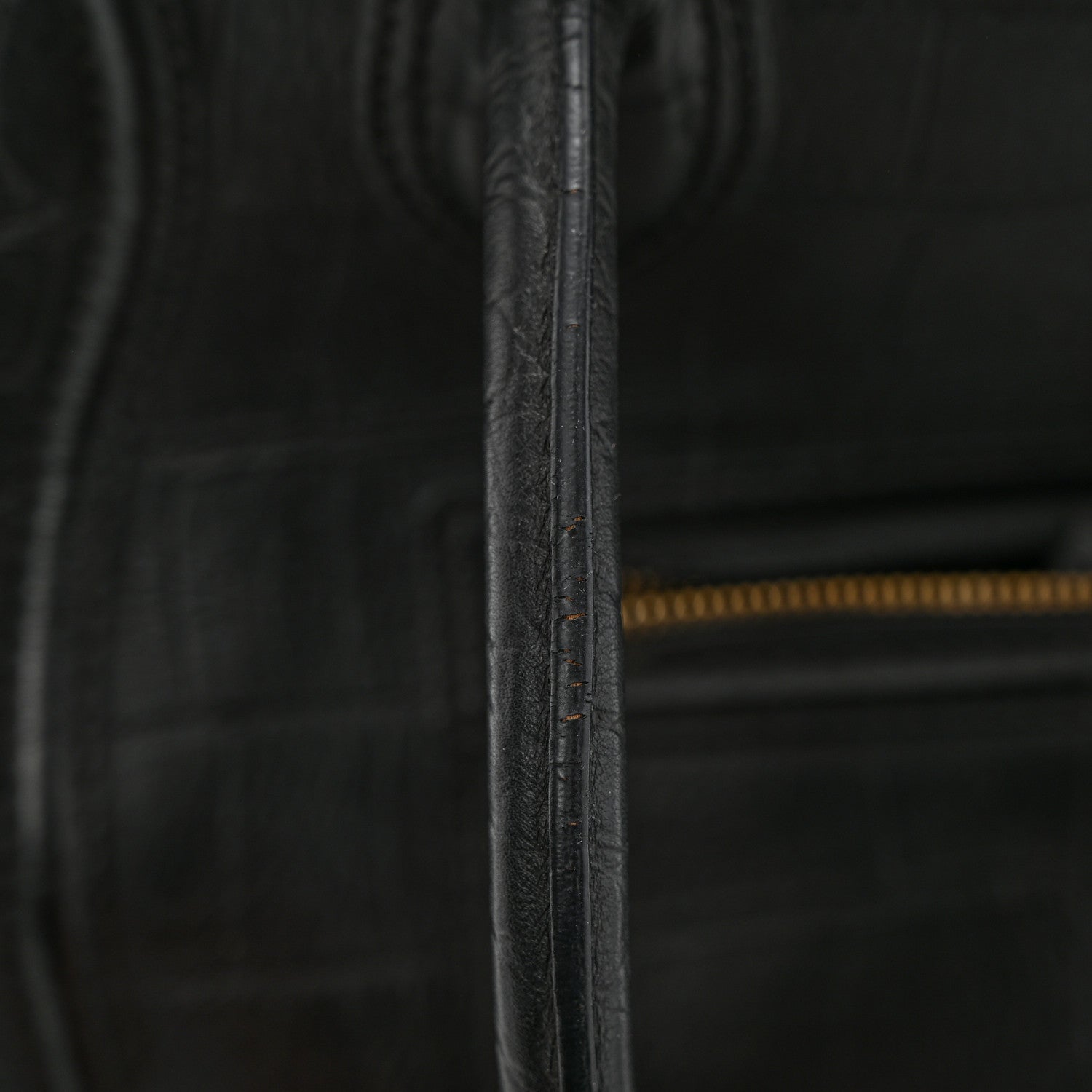 Celine Calfskin Crocodile Embossed Medium Phantom Luggage Black 13 of 14