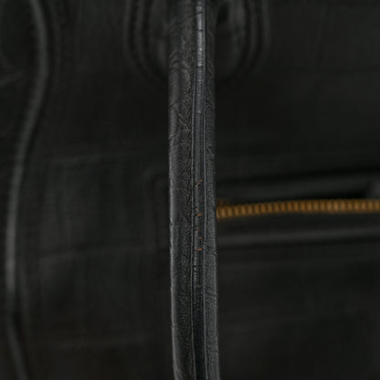 Celine Calfskin Crocodile Embossed Medium Phantom Luggage Black 13 of 14