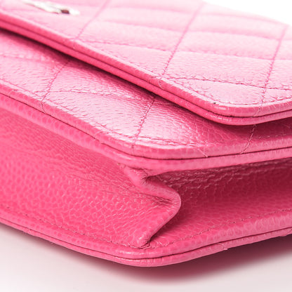 Chanel Caviar Quilted Wallet on Chain WOC Pink 10 of 11