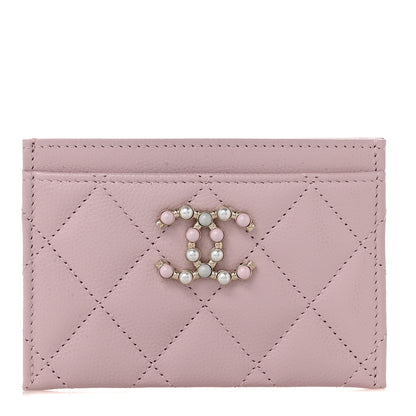 Chanel Caviar Pearl Quilted Coco Candy Card Holder Pink 1 of 10