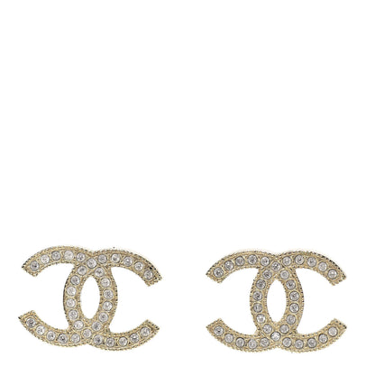 Chanel Crystal CC Earrings Gold 1 of 4