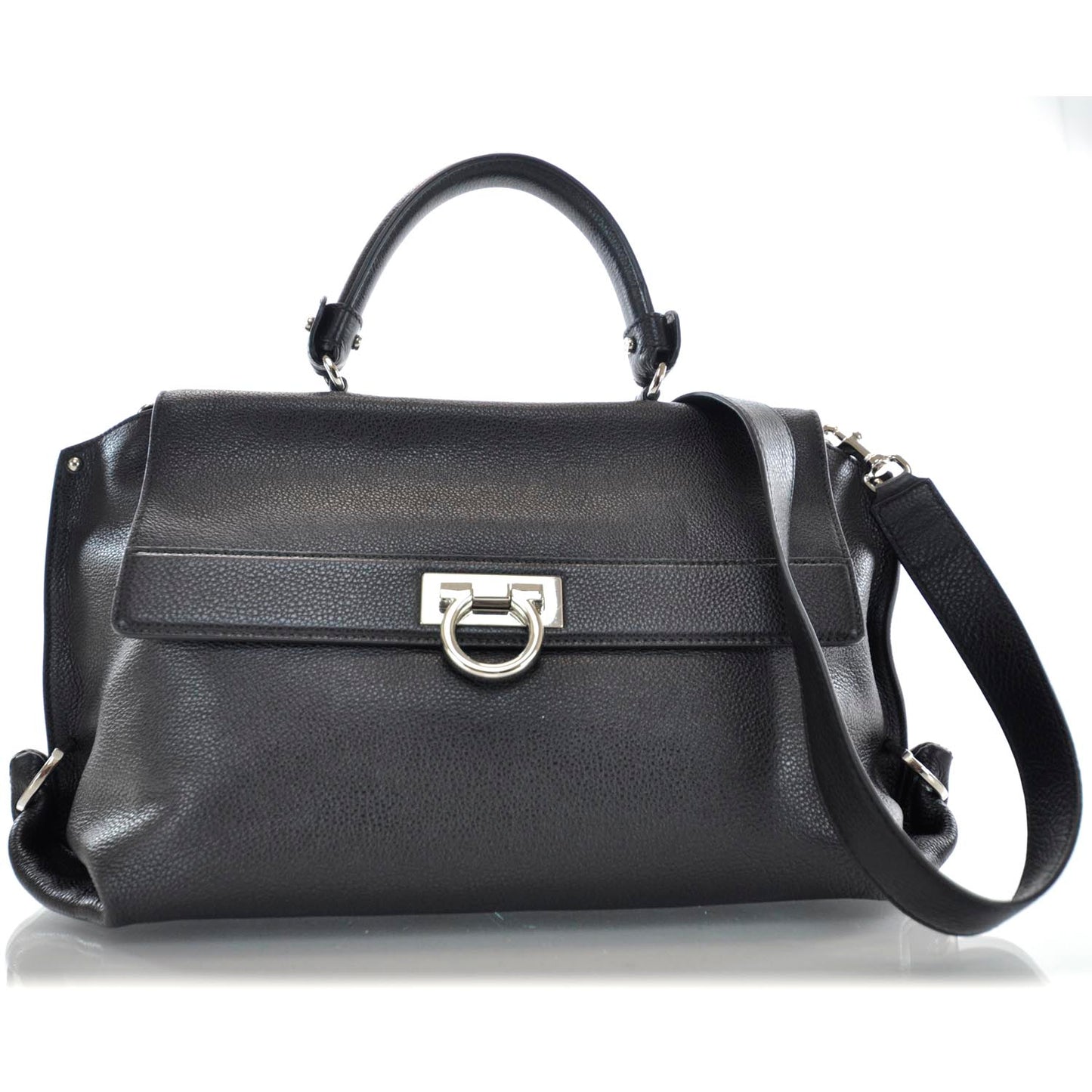 SALVATOREFERRAGAMOLeatherSofiaBlack