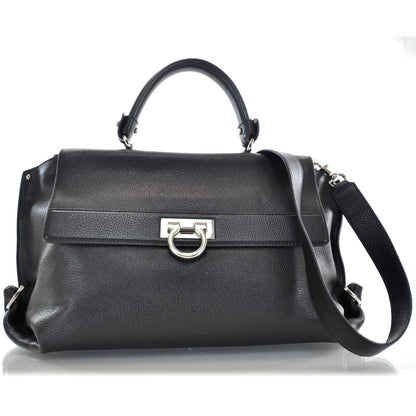 FASHIONPHILE SALVATOREFERRAGAMOLeatherSofiaBlack 1 of 10