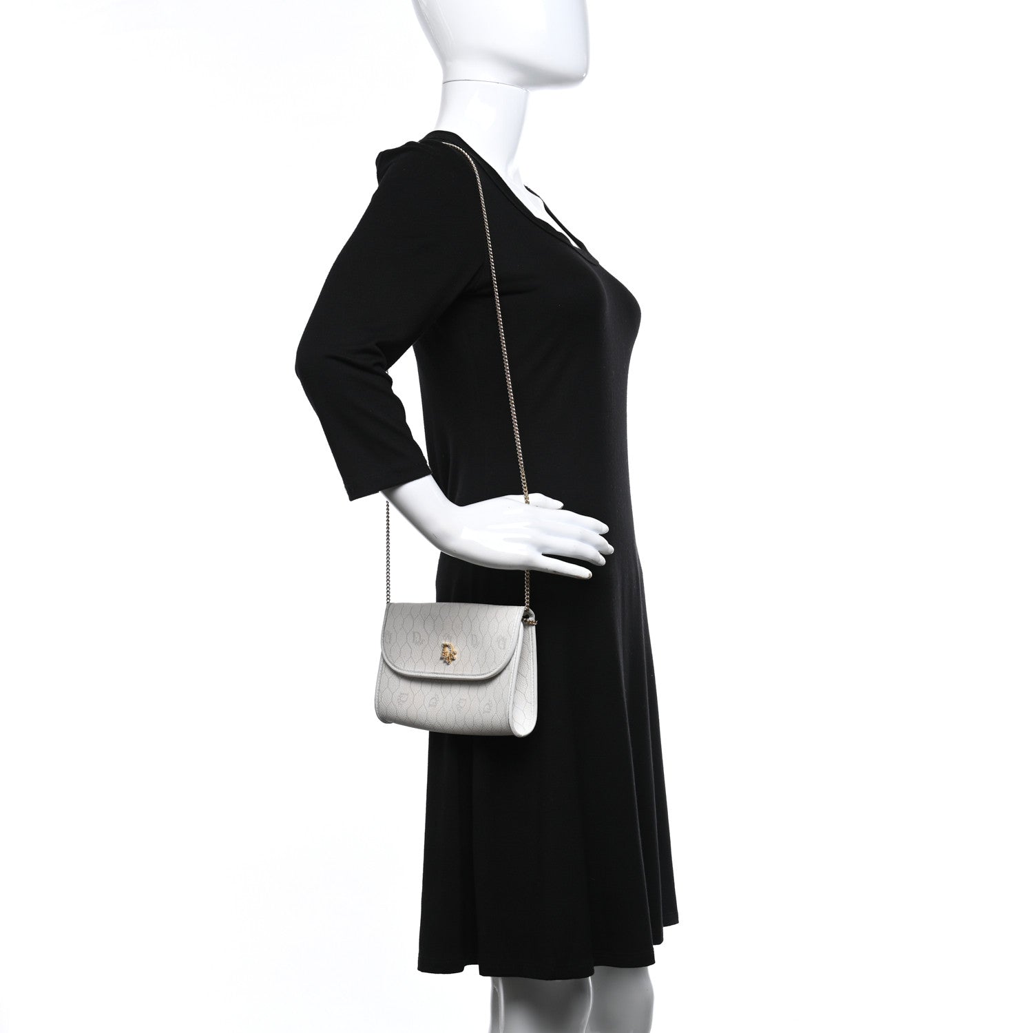 Christian Dior Monogram Chain Flap White 2 of 18