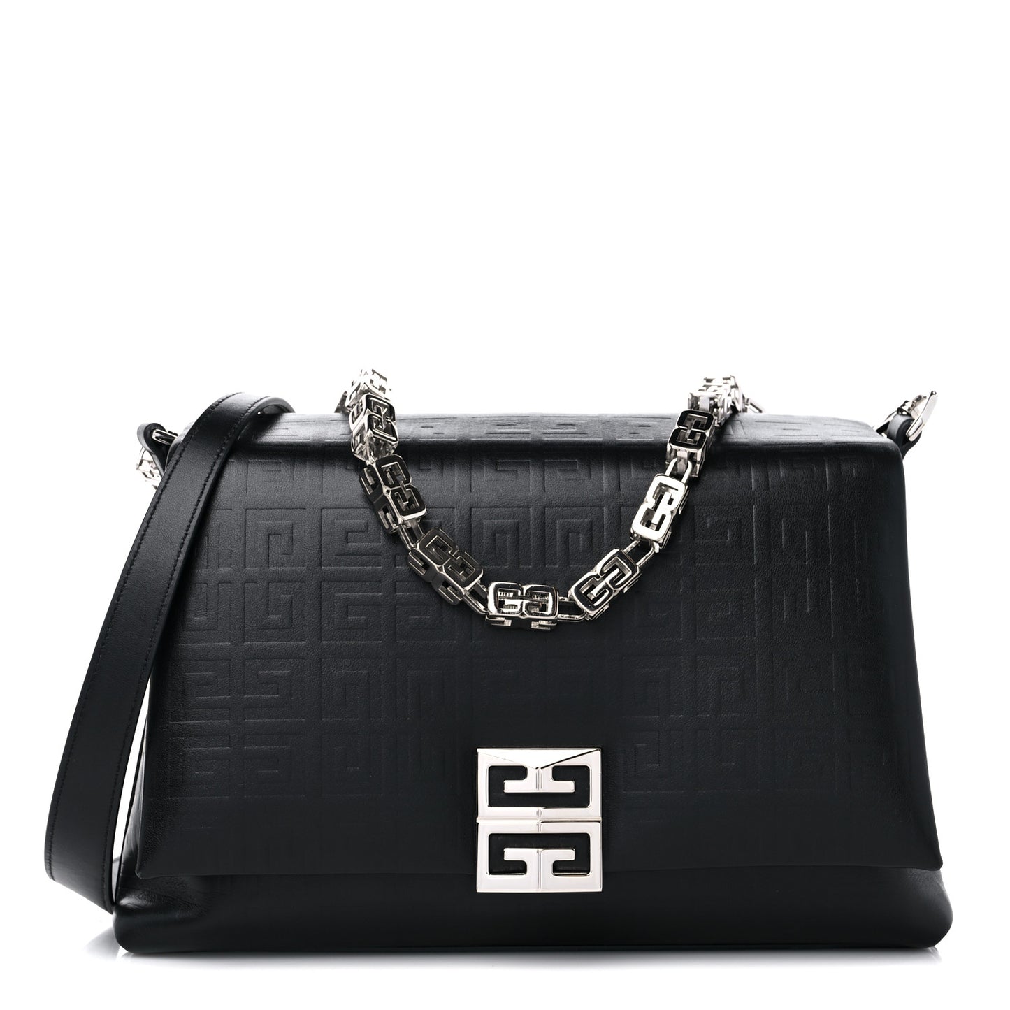 Soft Calfskin 4G Embossed Medium Shoulder Bag Black