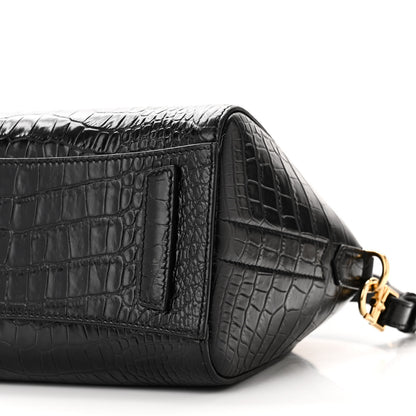 Givenchy Calfskin Crocodile Embossed Mini Antigona Black 10 of 10