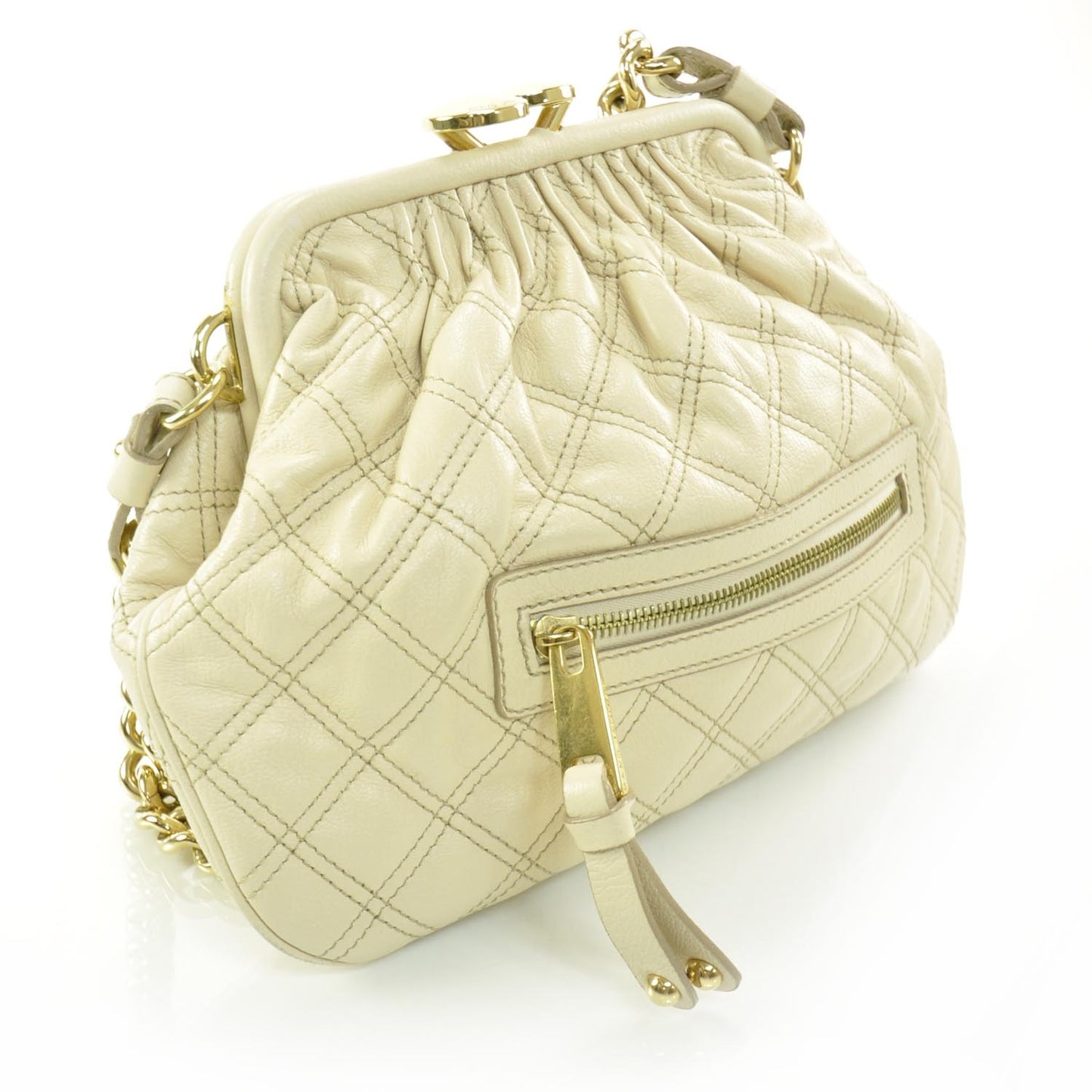 Leather Quilted Little Stam Ivory
