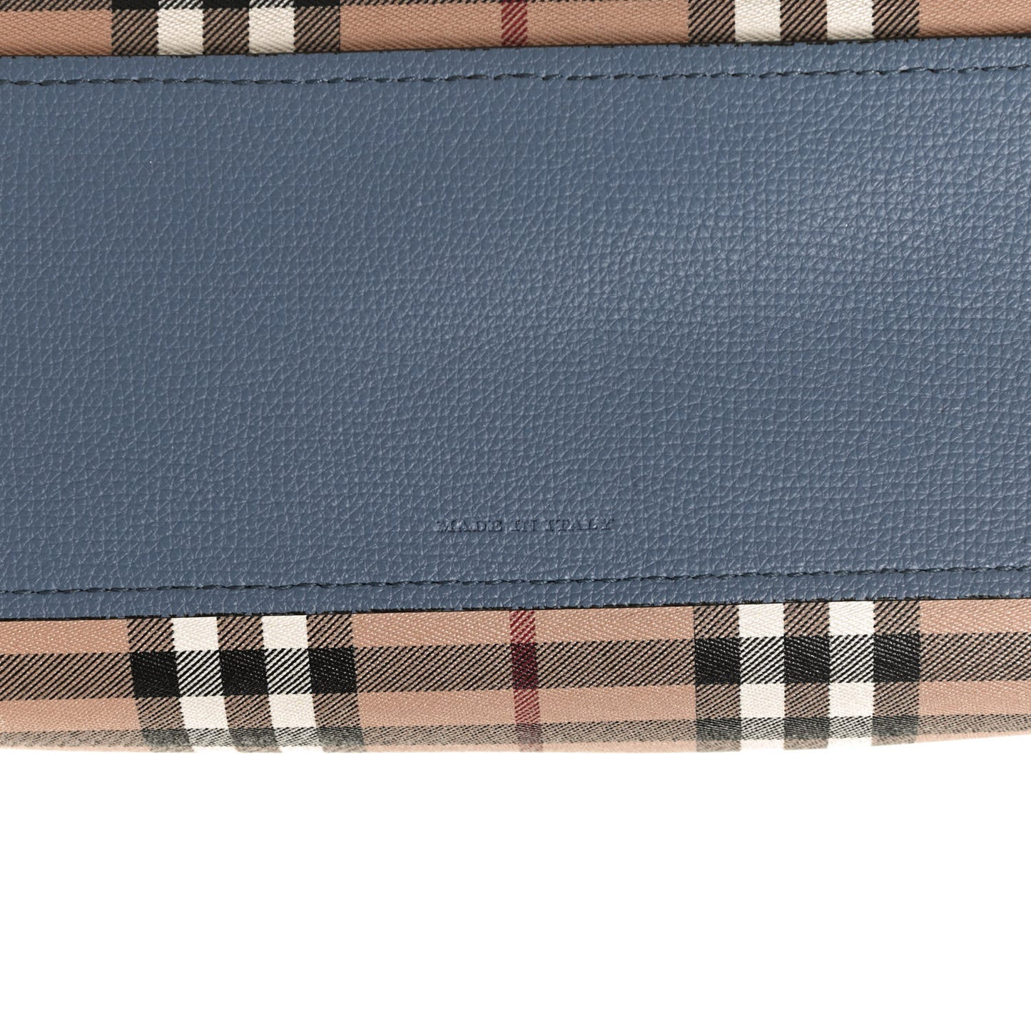 Calfskin Haymarket Check Small Reversible Tote Slate Blue