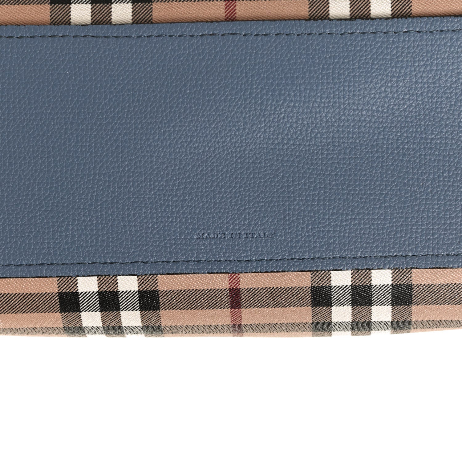 Burberry Calfskin Haymarket Check Small Reversible Tote Slate Blue 11 of 23