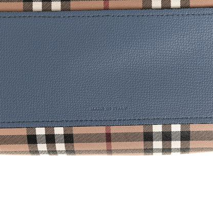 Burberry Calfskin Haymarket Check Small Reversible Tote Slate Blue 11 of 23