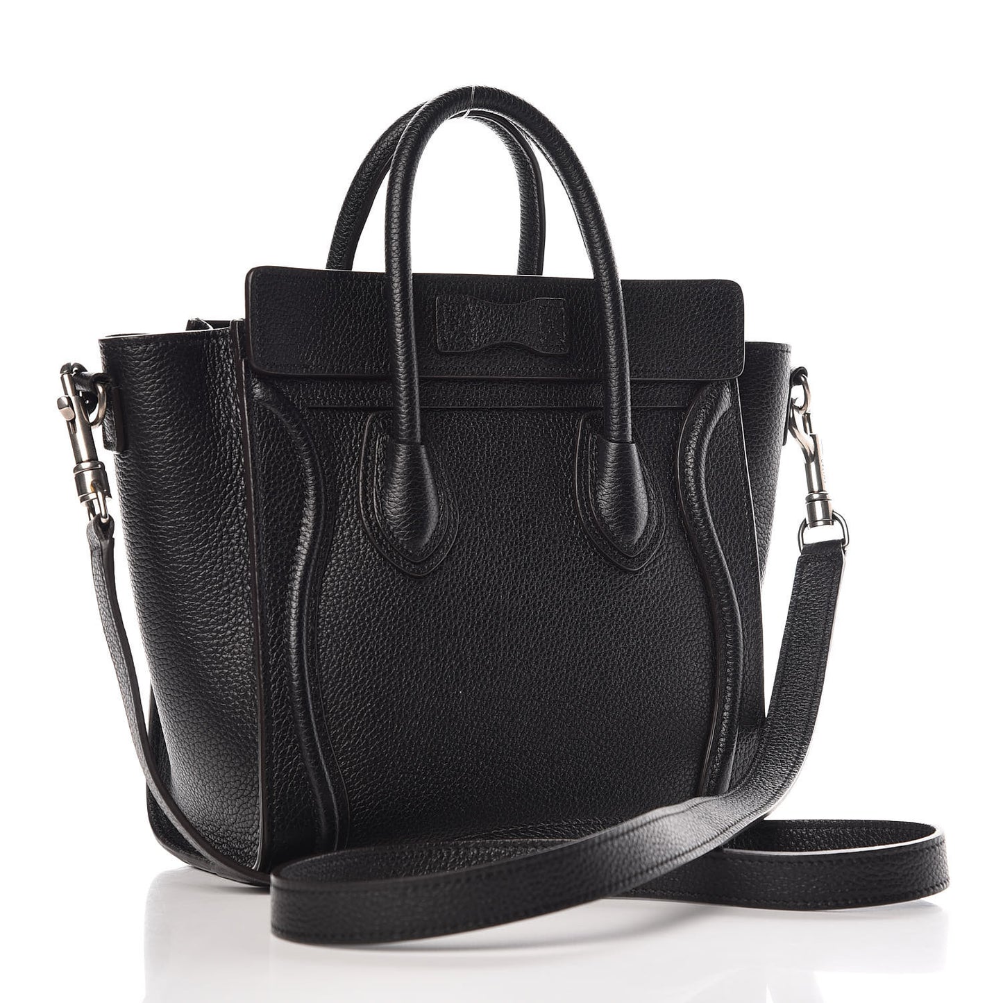 Drummed Calfskin Nano Luggage Black