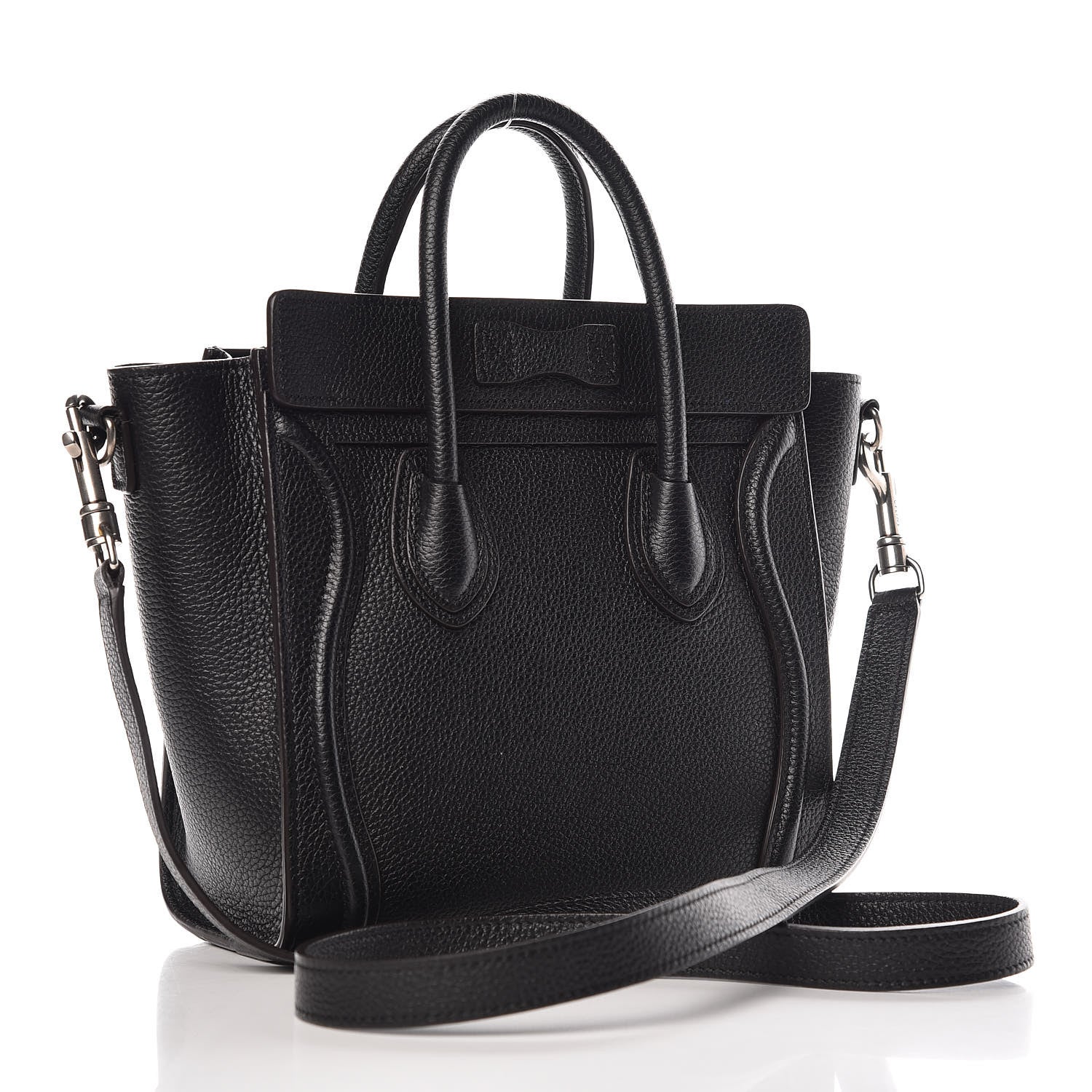 Celine Drummed Calfskin Nano Luggage Black 3 of 8