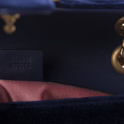 Gucci Velvet Matelasse Small GG Marmont Shoulder Bag Cobalt Blue 9 of 9