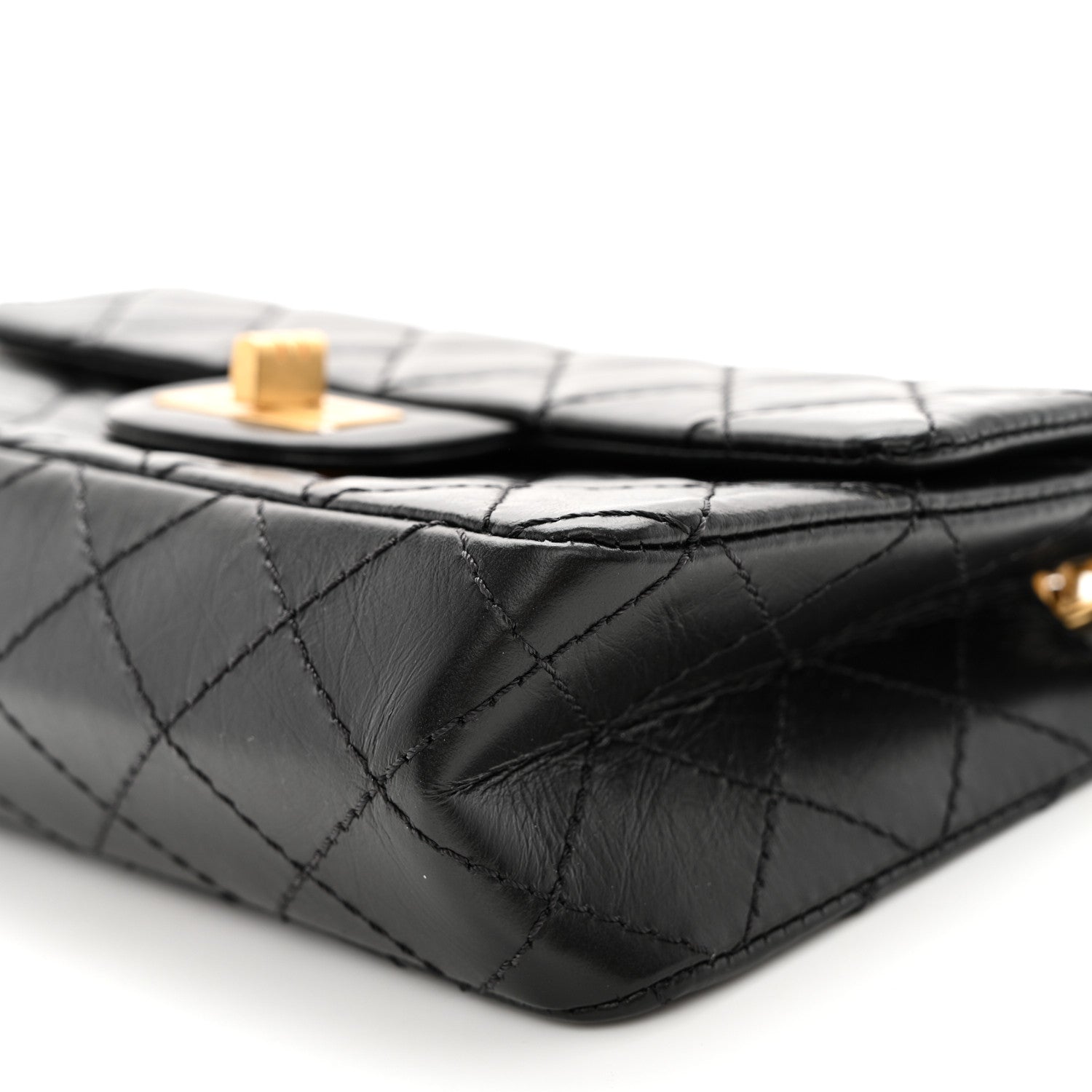 Chanel Aged Calfskin Quilted 2.55 Reissue Mini Flap Black 10 of 12