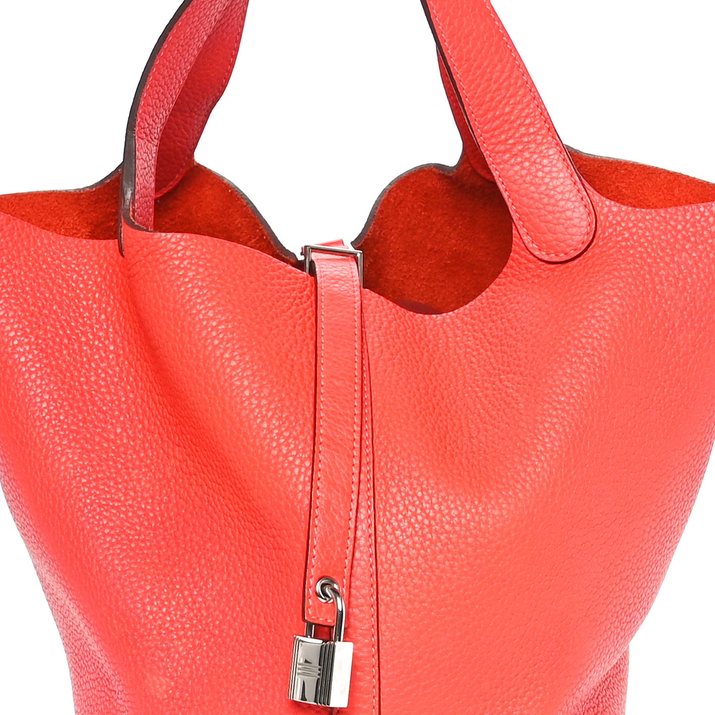 Taurillon Clemence Picotin Lock 22 MM Rouge Pivoine