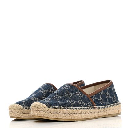 Gucci Denim GG Monogram Espadrilles 39.5 Blue Tea Cuir 3 of 12
