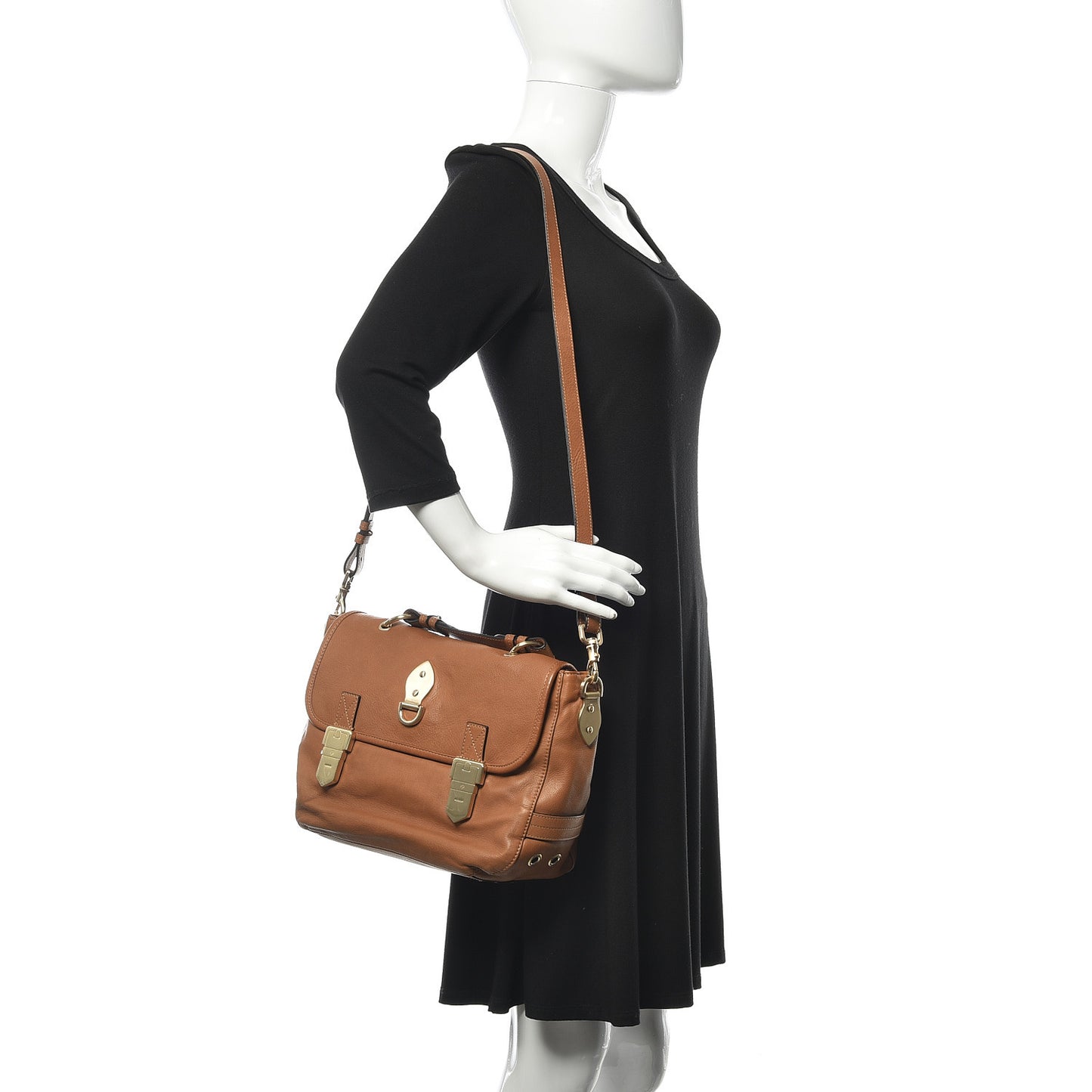 Soft Grain Calfskin Tillie Satchel Oak