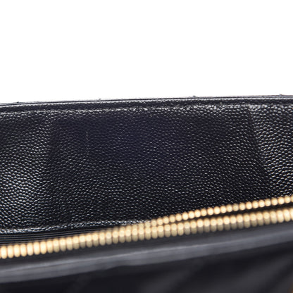 Saint Laurent Grain De Poudre Matelasse Chevron Monogram Shopping Bag Black 9 of 17