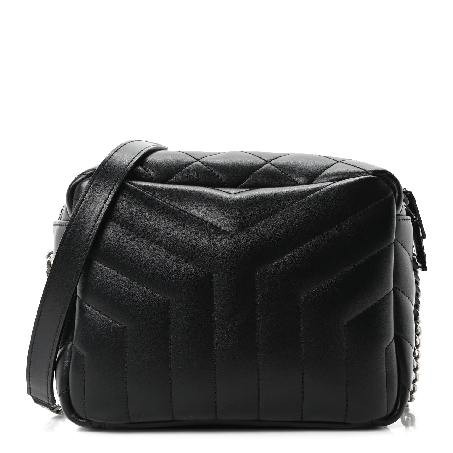 Saint Laurent Calfskin Y Quilted Monogram Small Loulou Bowling Bag Black 1 of 10