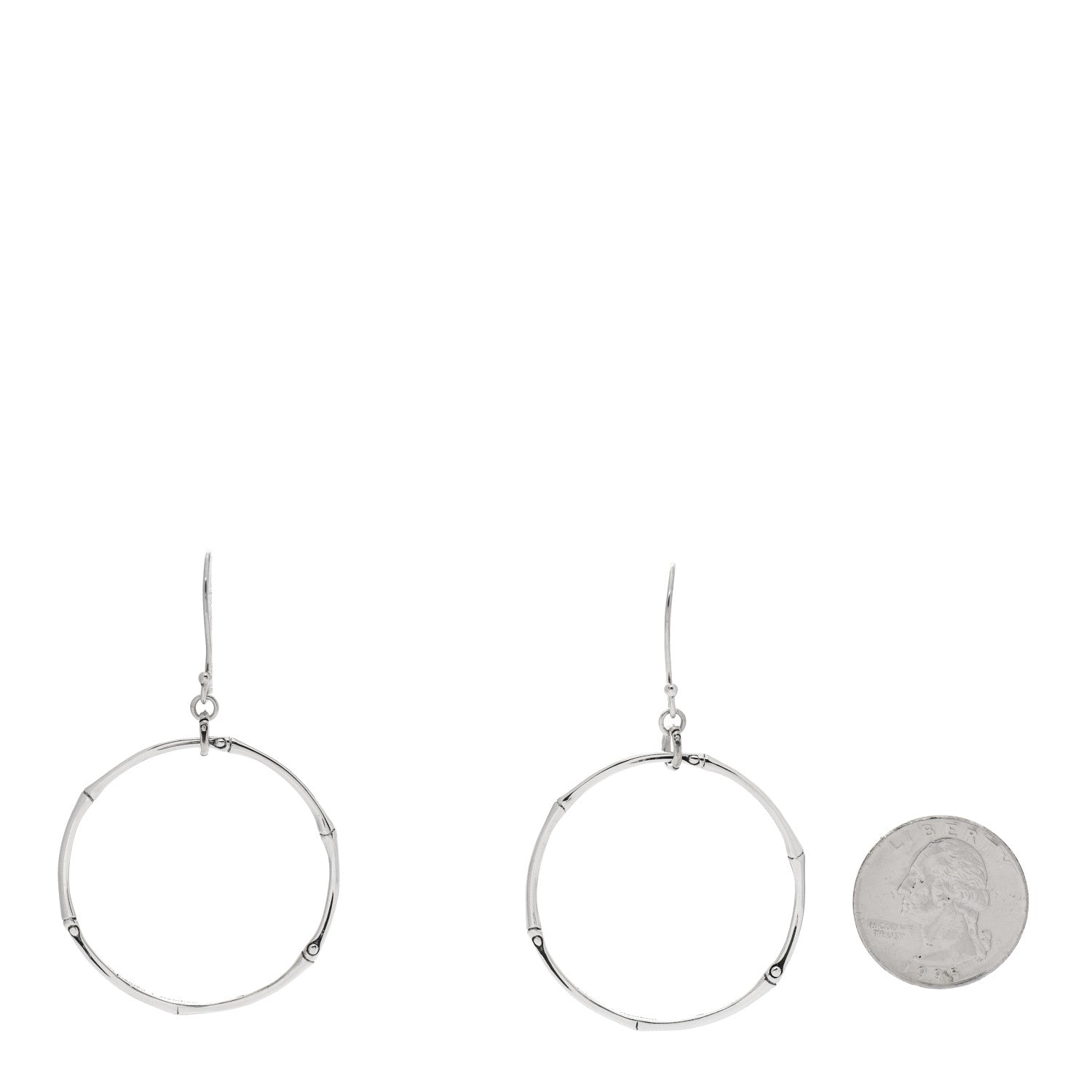 John Hardy Sterling Silver Bamboo Large Circle Drop Earrings 2 of 5