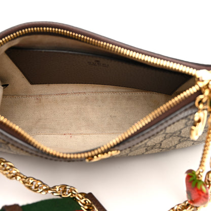 Gucci GG Supreme Monogram Textured Dollar Calfskin Web Small Ophidia GG Handbag Beige Ebony New Acero 5 of 17