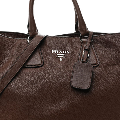 Prada Vitello Phenix Side Zip Shopping Tote Bruciato 8 of 11