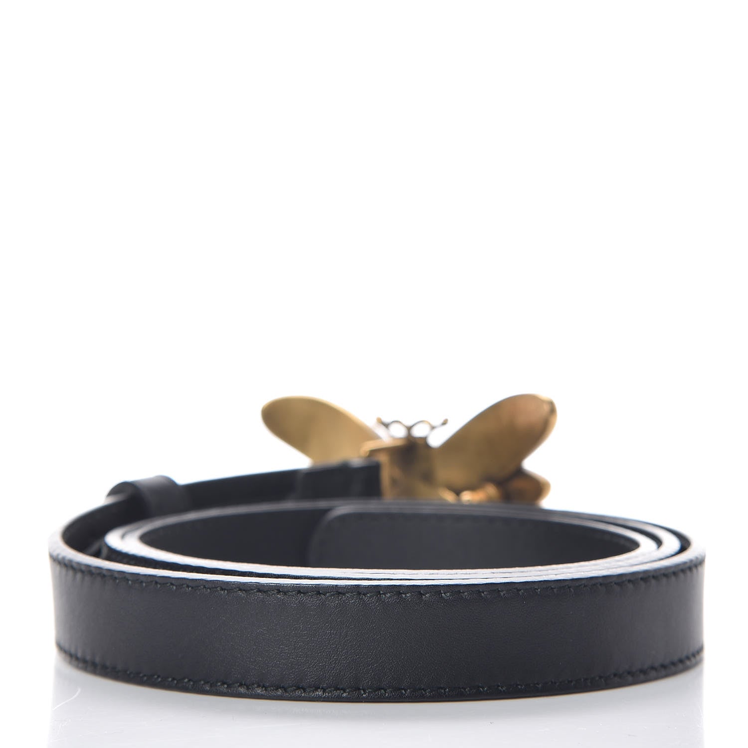 Gucci Calfskin Queen Margaret Bee Belt 85 34 Black 3 of 7
