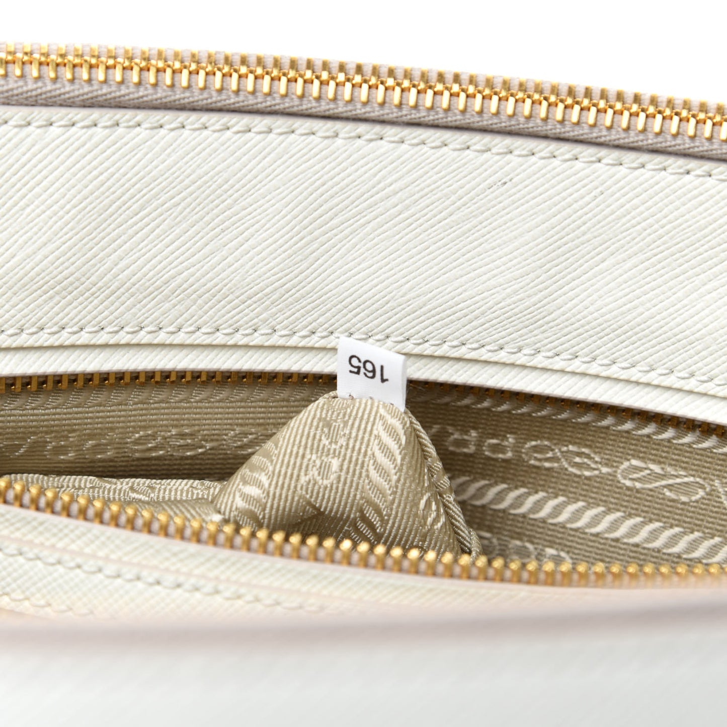 Saffiano Lux Large Galleria Double Zip Tote White