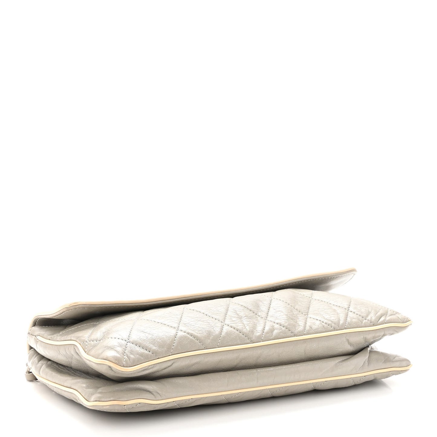 Lambskin East West Mademoiselle Flap Grey