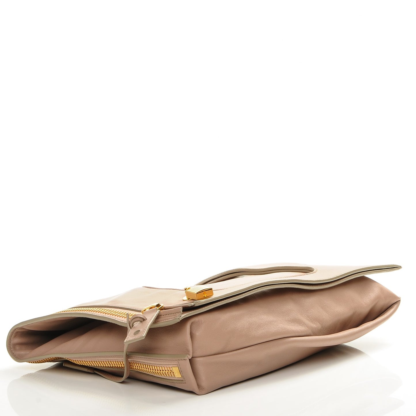 Ramskin Large Alix Padlock Zip Shoulder Bag Blush Nude