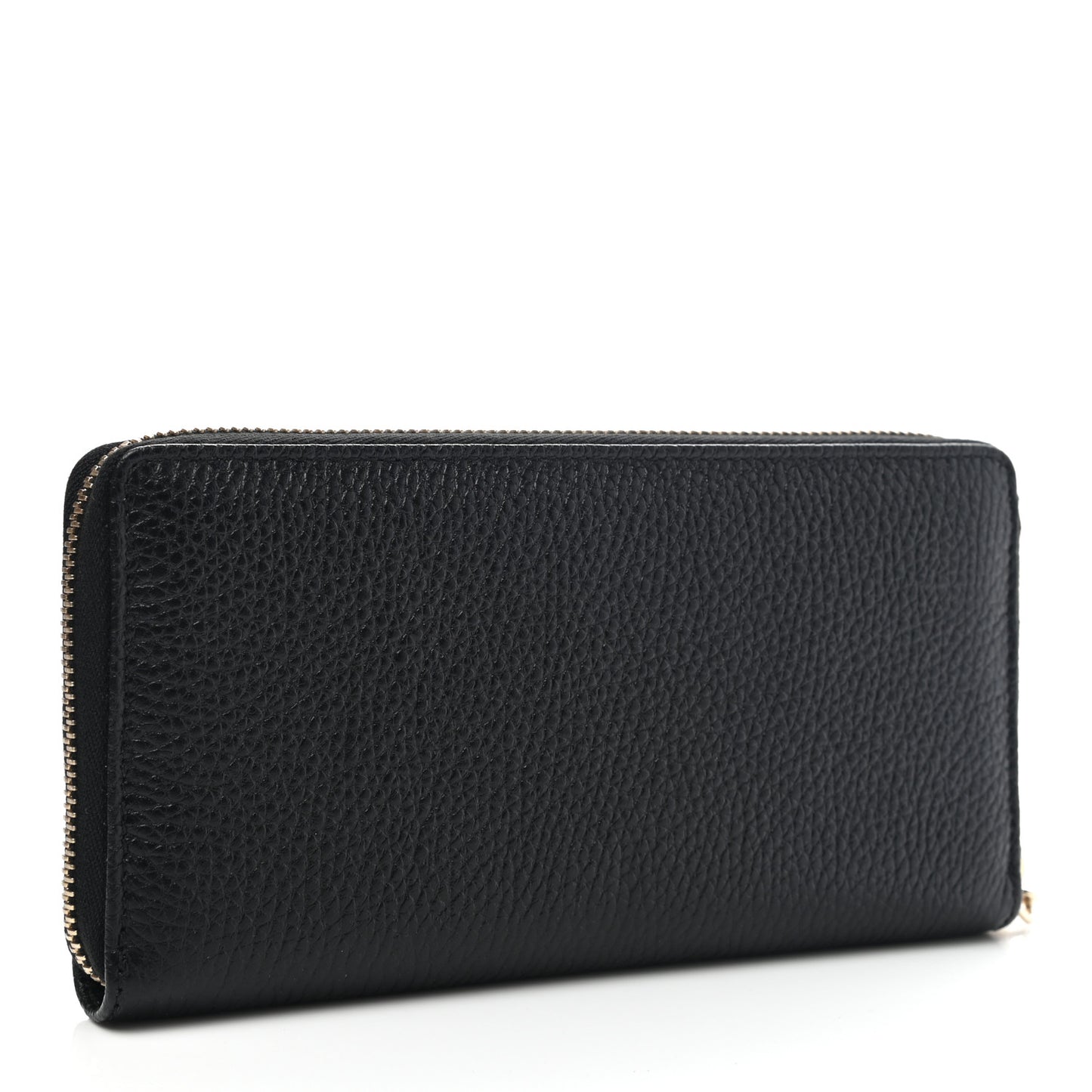 Pebbled Calfskin Soho Zip Around Wallet Black
