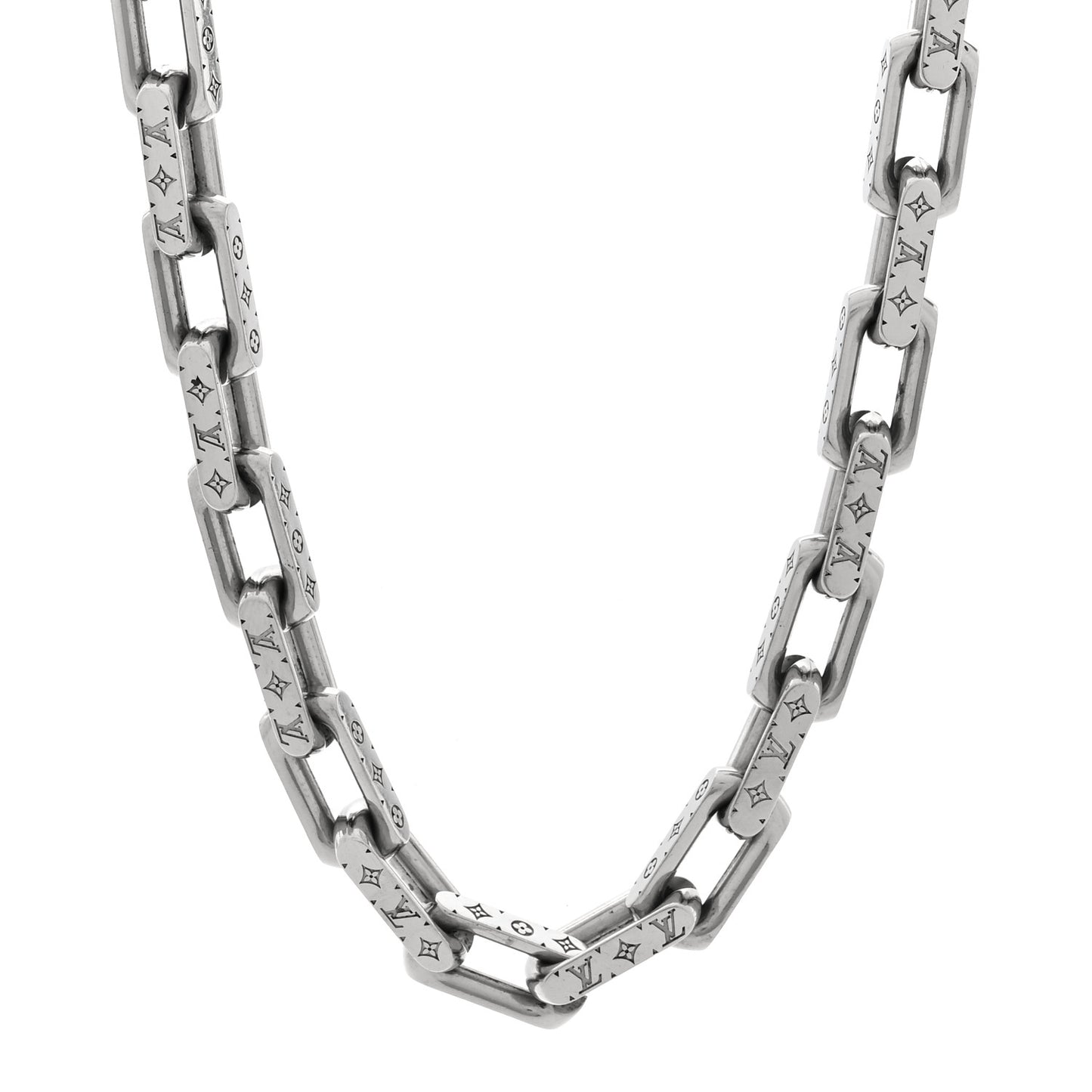 Monogram Chain Necklace Silver