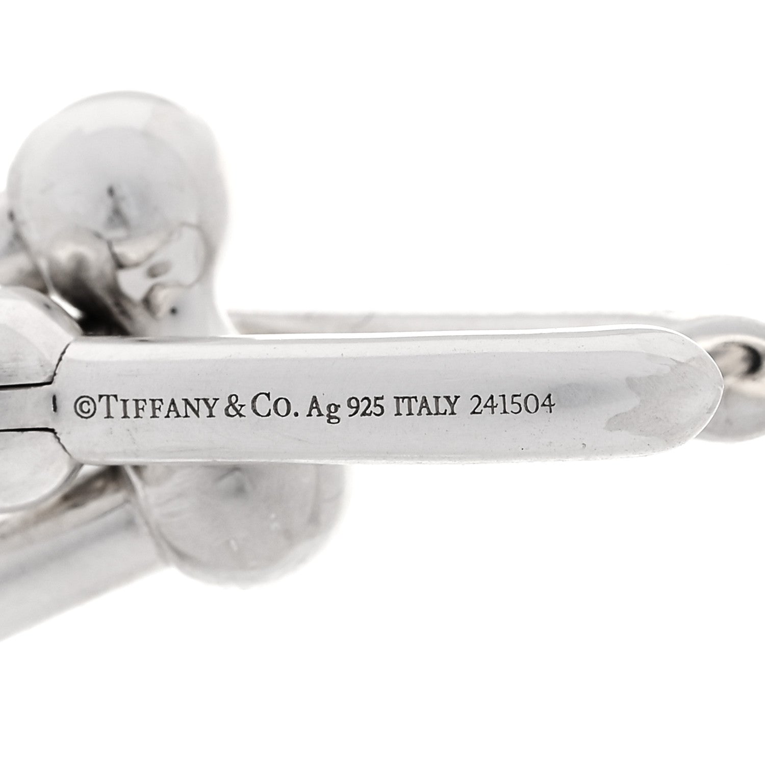 Tiffany Sterling Silver Large HardWear Link Earrings 4 of 5