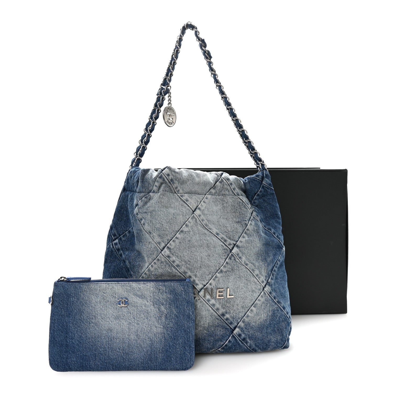 Chanel Denim Quilted Small Chanel 22 Blue 12 of 12