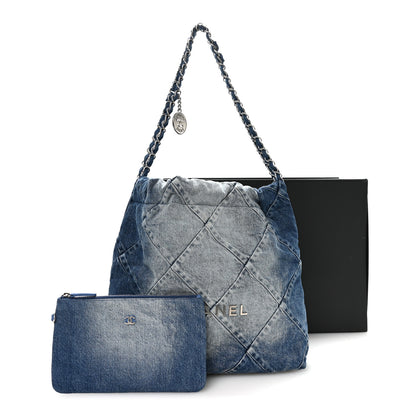 Chanel Denim Quilted Small Chanel 22 Blue 12 of 12