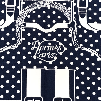Hermes Silk Cashmere Grand Manege Bandana Shawl 140 Marine White 4 of 6