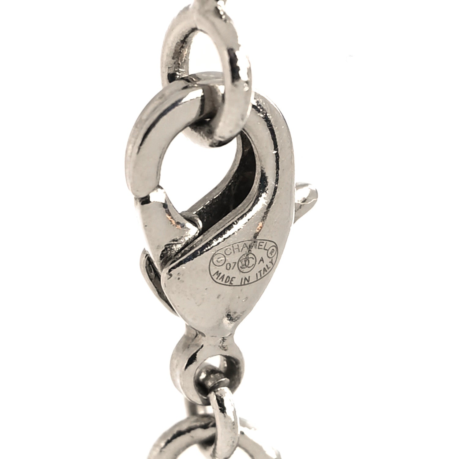 Chanel Crystal CC Camellia Necklace Silver 5 of 5