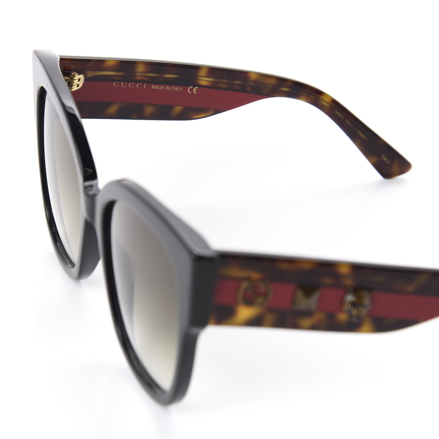 Gucci Acetate Square Frame Web Sunglasses GG0059S Black Tortoise 5 of 8