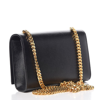 Saint Laurent Grain De Poudre Small Monogram Kate Satchel Black 3 of 9