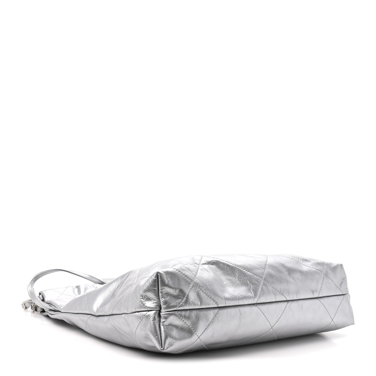 Metallic Calfskin Quilted Small Chanel 22 Silver