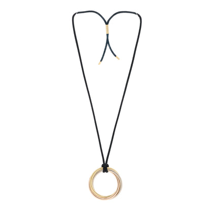 Cartier 18K Pink Yellow White Gold Large Trinity Cord Necklace 2 of 6